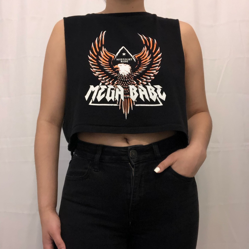 h&m black graphic tank top